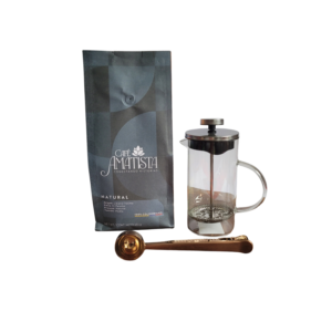 Kit Café Natural + Prensa 350ml + Cuchara con gancho