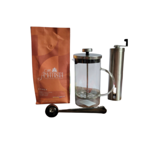 Kit Café Honey + Prensa 600ml + Cuchara con gancho + Molino