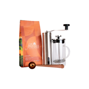 Kit Café Honey + Prensa 350ml + Cuchara con gancho + Molino