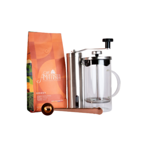 Kit Café Honey + Prensa 600ml + Cuchara con gancho + Molino