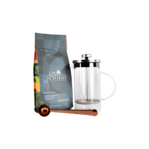 Kit Café Natural + Prensa 600ml + Cuchara con gancho