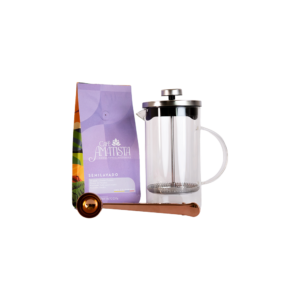 Kit Café Semilavado + Prensa 600ml + Cuchara con gancho