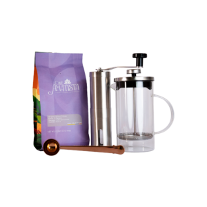 Kit Café Semilavado + Prensa 600ml + Cuchara con gancho + Molino
